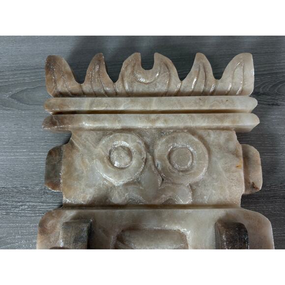 Vintage Hand-Carved Onyx Stone Wall Mask Hook Inspired Tribal Art  7.4 lbs – 11” - Picture 2 of 10